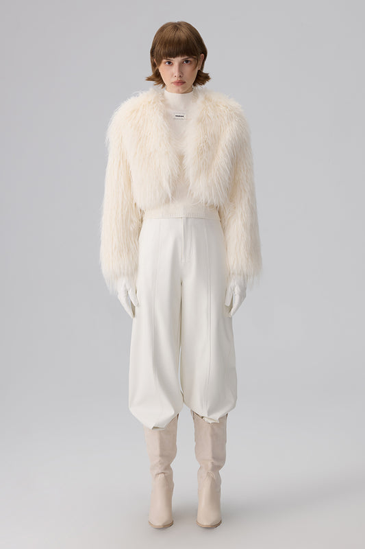 CROPPED FAUX FUR JACKET