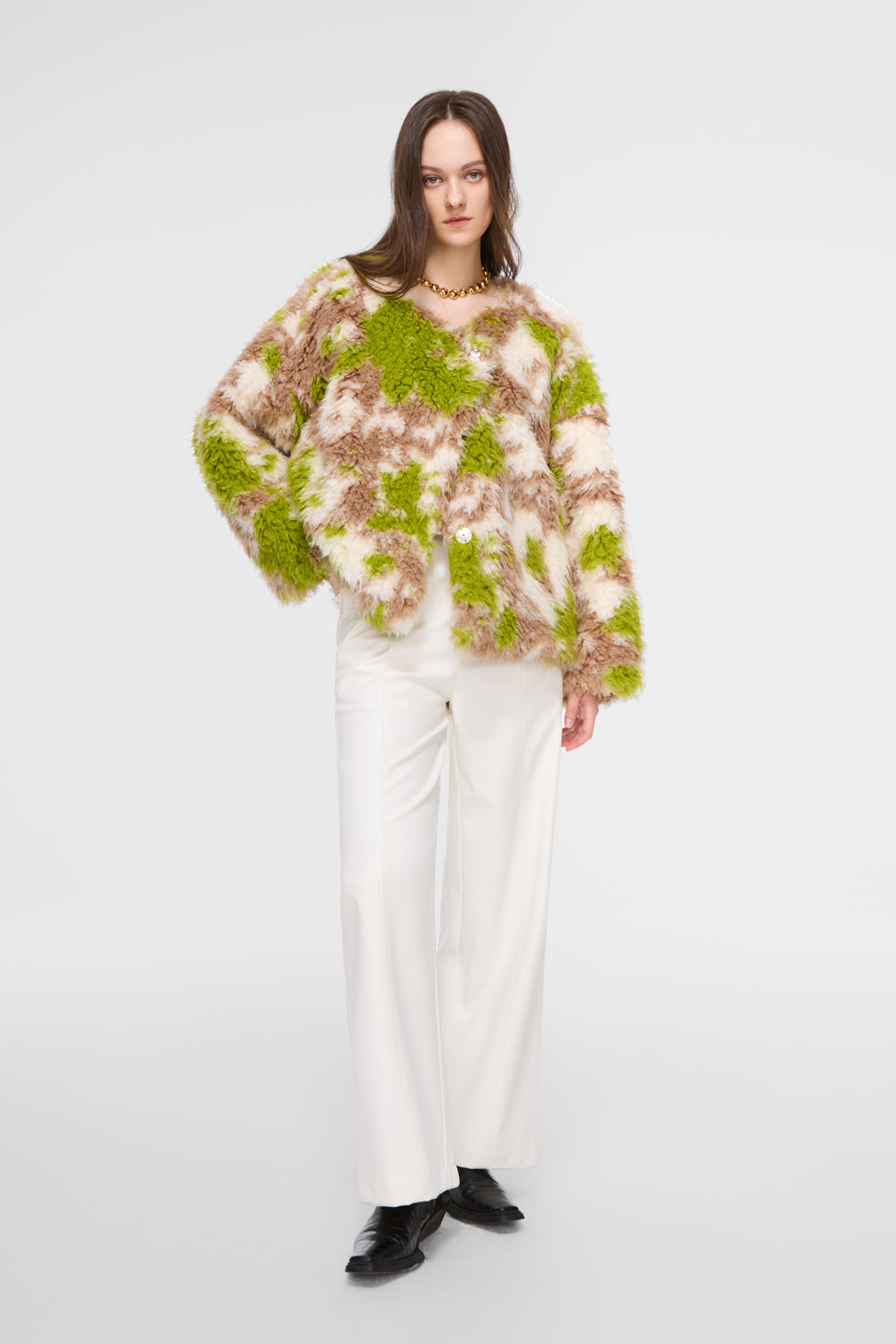 MOSS FAUX FUR COAT