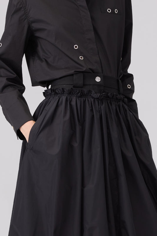RE-NYLON MIDI-SKIRT