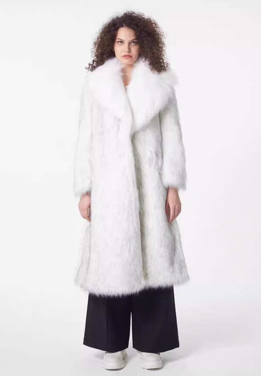 LONG FAUX FUR COAT