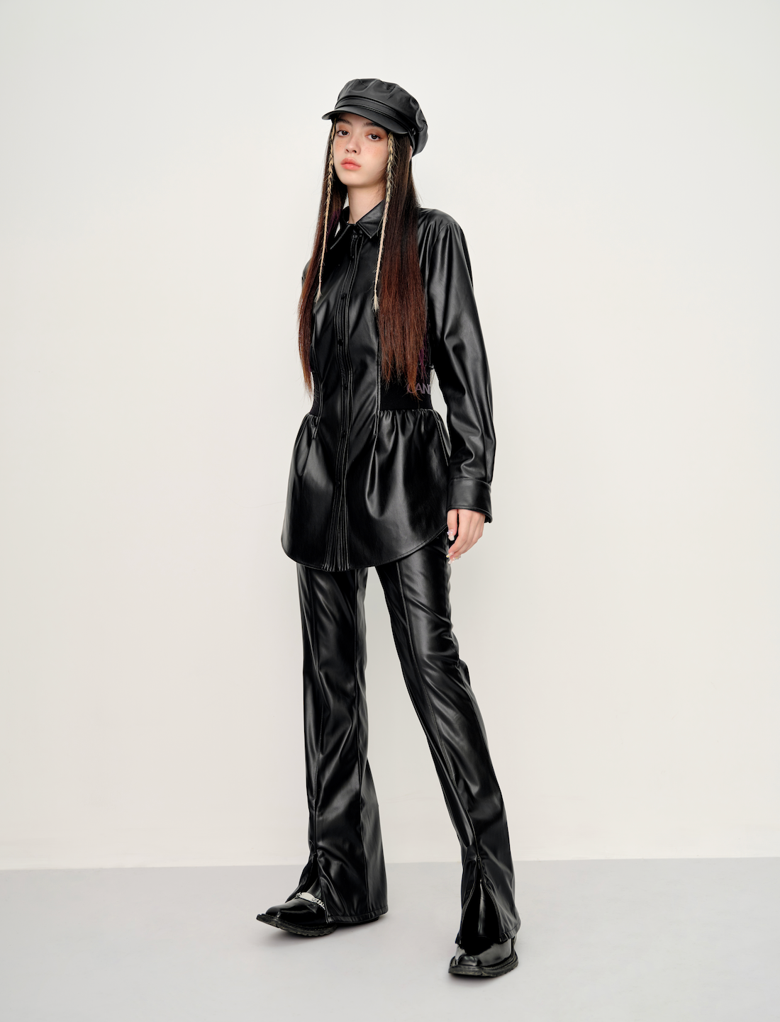 HEURUEH x CANOTWAIT_ Faux Leather Pants